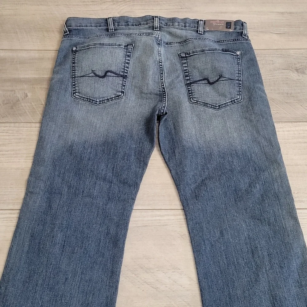 👖NWT 7 For All Mankind Jeans Men 40x30 Medium Wash w/Fade Bootcut Western Rodeo